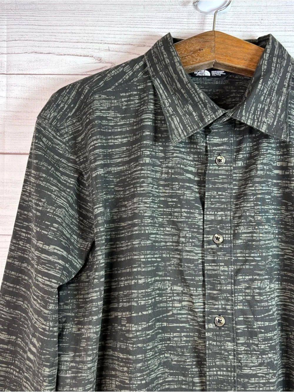 The North Face Shirt Mens Button Up Long Sleeve Shirt Gray Marled Outdoor Sz XXL